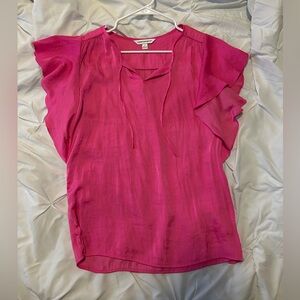 Counterparts Fuchsia Flutter Sleeve Blouse